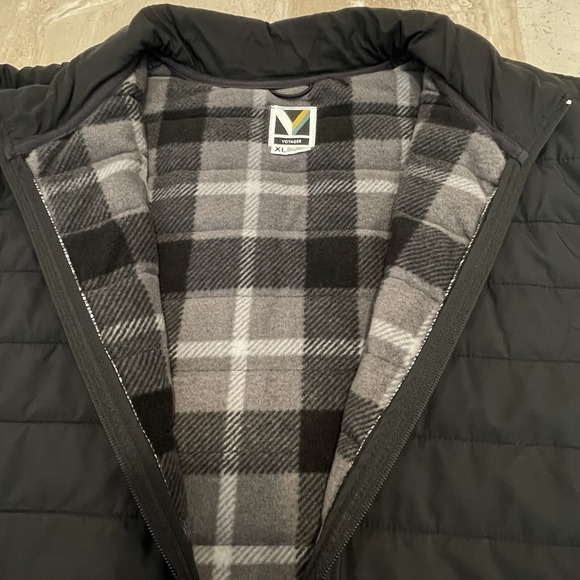 Voyager PUFFER Jacket BLACK Mens Polar Fleece Quilted Lined XL Water Resistant - Picture 1 of 16